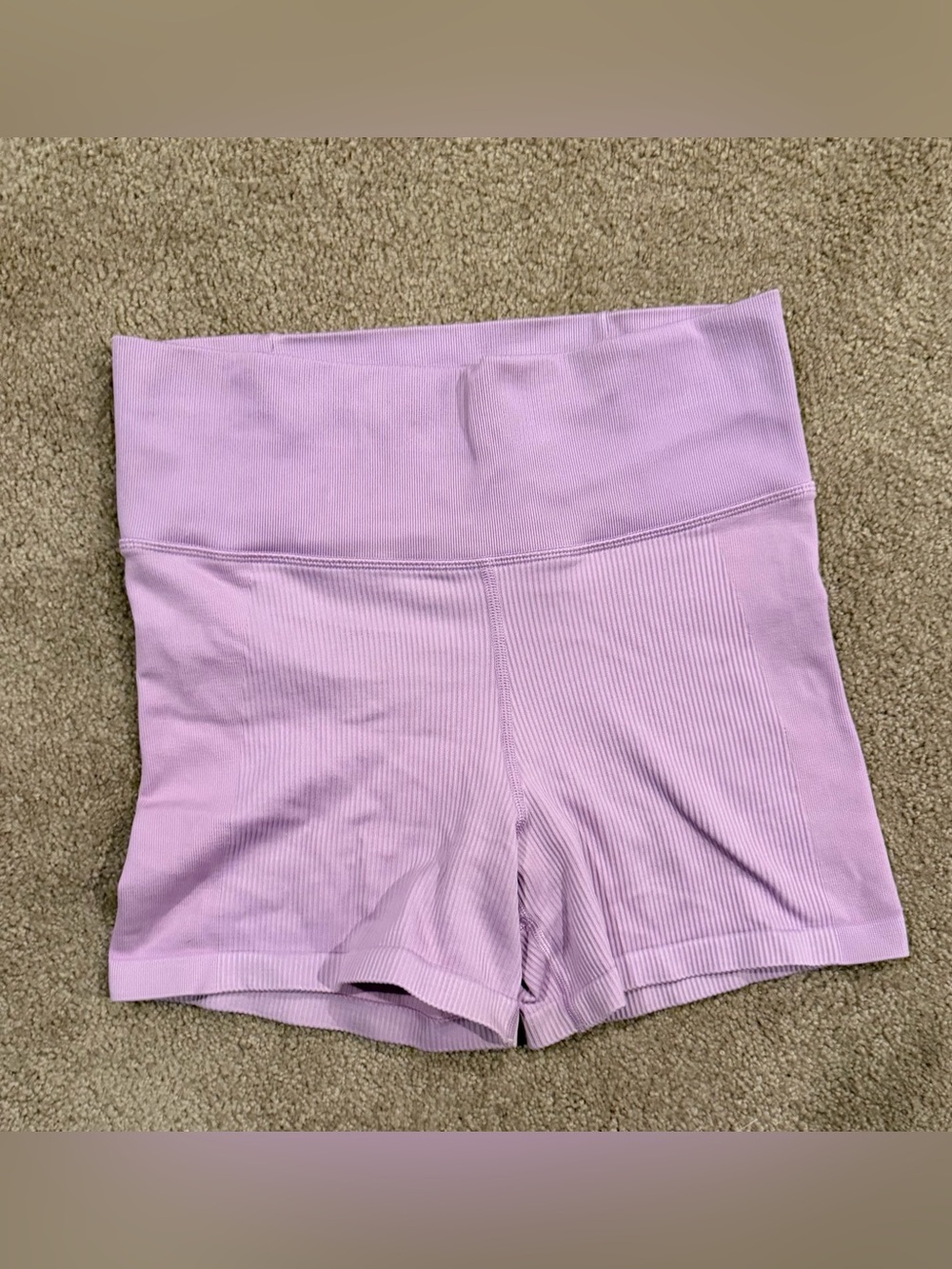 Athleta Girl Rise Above Rib Shorts XXL 16 Lavender Purple